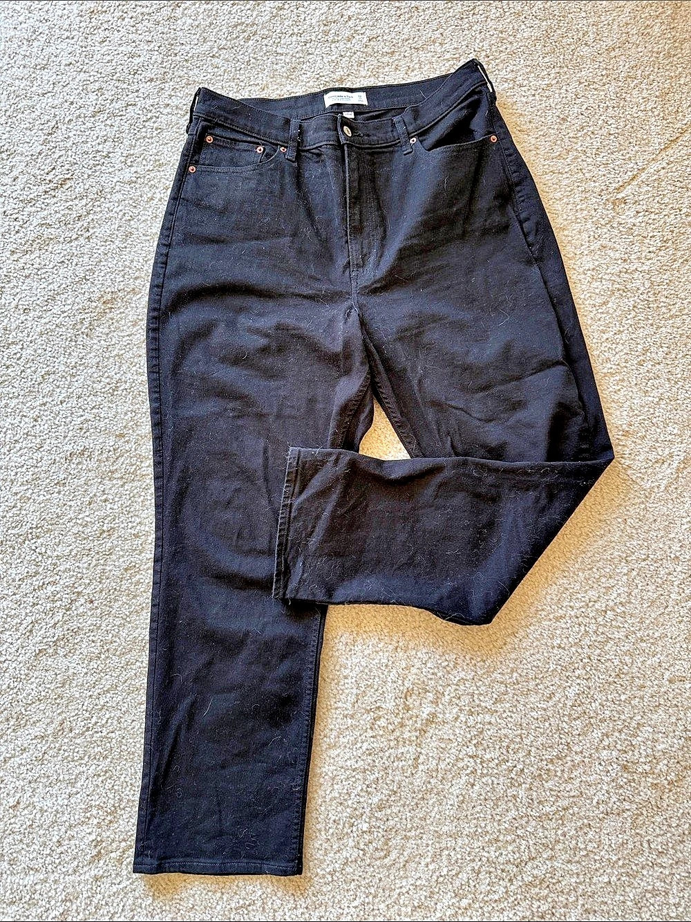 Abercrombie & Fitch Curve Love Straight Leg Black Jeans Waist 32